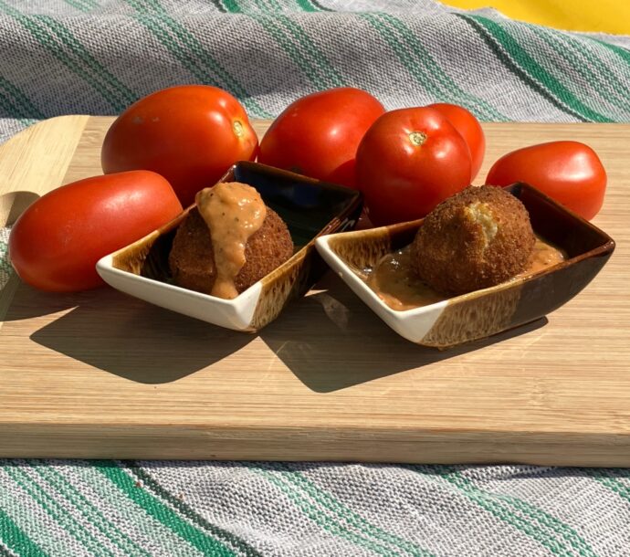 Recette_Cromesquis au proscuitto et Bâtisseur compote de tomates au beurre et thym frais