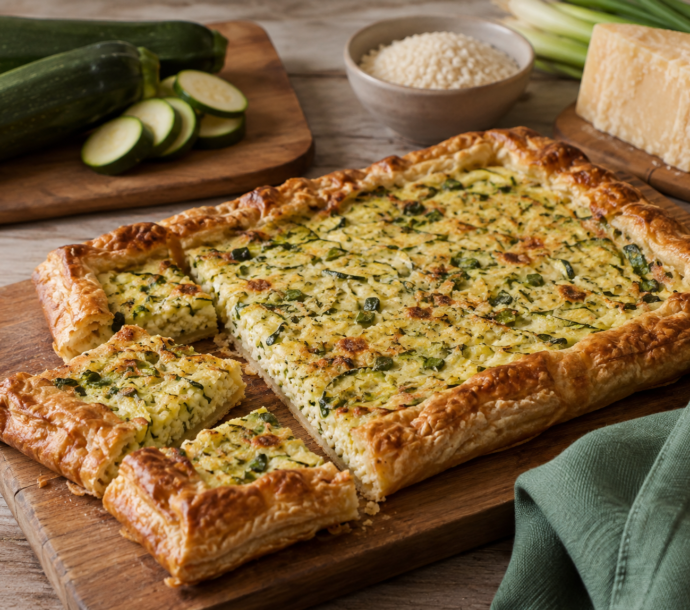 Crostata au riz Arborio et zucchinis